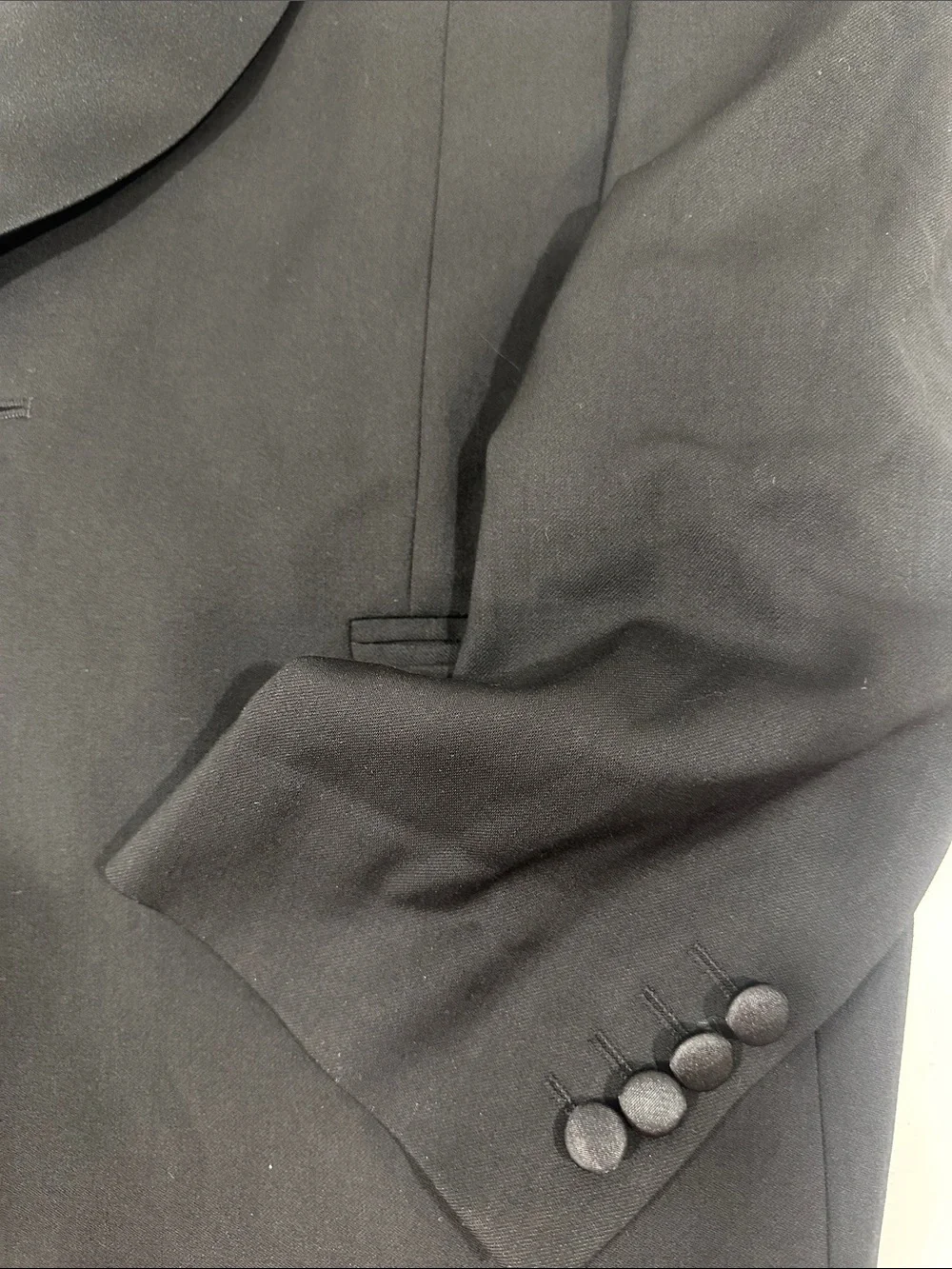 Pierre Cardin Black Satin Shawl Collar Tuxedo Jacket & Trousers